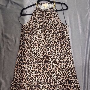 Michael Kors Leopard Print Halter Dress